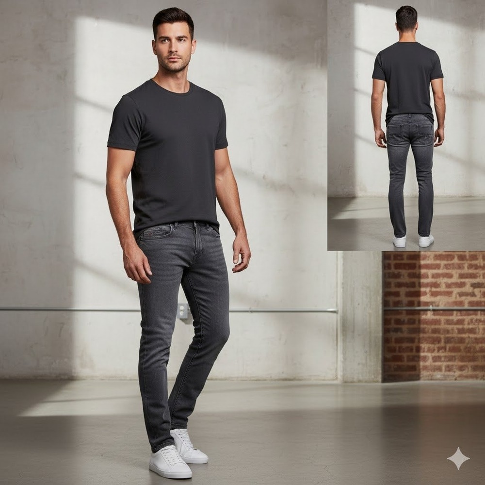 Diesel Thommer Slim Skinny Jeans Men's Gray Denim Size 29x32‎ Fits 32x27